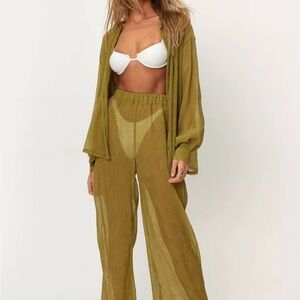 Nasty Gal Plisse Matching Set (Top & Pants)